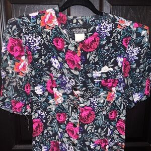 All That Jazz Vibrant Floral Blouse